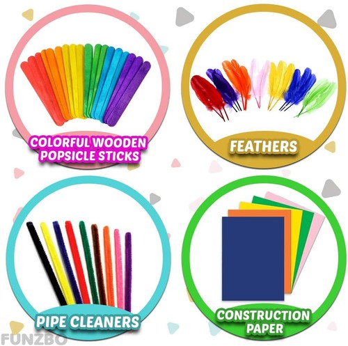FUNZBO Arts and Crafts Supplies for Kids - Craft Art Supply Kit for Toddlers Age - 第 4/5 張圖片