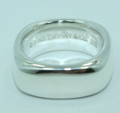 Tiffany&CO★Ring Tiffany & Co. Sterling Silver Size 6.5 Square Cushion Signet