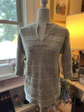 Vintage Beldoch Oatmeal Cream Ivory Pullover Knit Sweater Size Small
