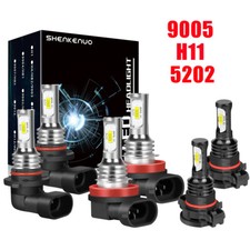 For Jeep Compass 2011-2013 6x LED Headlight+ Fog Light Bulbs Combo Kit white