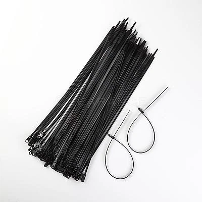 MICRO 100 Pack 15 Inch Mounting Hole Zip Ties Nylon Black Nail Screw Wire Cable 40LB