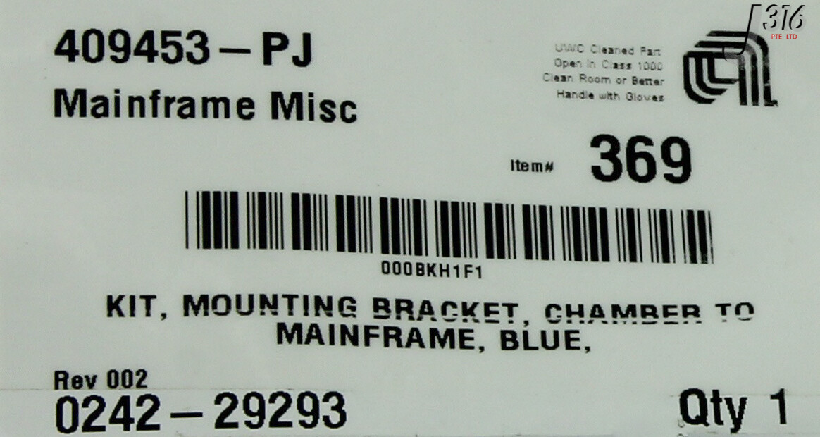 5003 APPLIED MATERIALS KIT MOUNTING BRKT CHMBR TO MAINFRAME BLUE