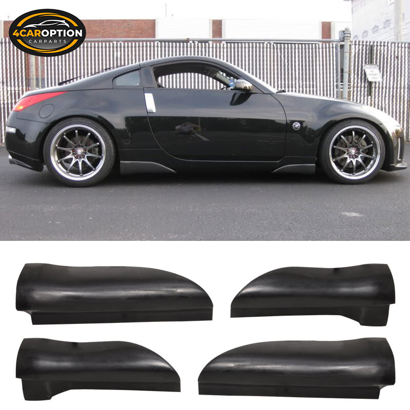 Fits 03-09 Nissan 350Z Z33 JDM Style Side Skirt Mud Flap 4pcs Set