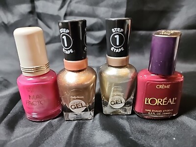 Max Factor / Step 1 / Loreal  Nail Polish Lot Of 4                  Npbx