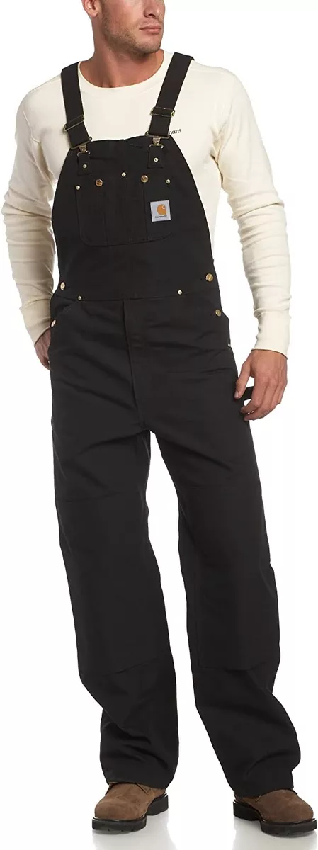 NWT Carhartt Men s Duck Bib Unlined Overalls Workwear Black 160