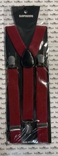 Unbranded Boys Maroon Adjustable Clip-On Suspenders BRAND NEW