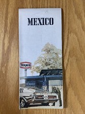 Texaco Map Mexico Tijuana Puebla Guadalajara Monterrey 1975 Gas Oil Advertising