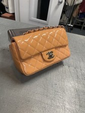 CHANEL Classic Patent Flap Bag - Orange