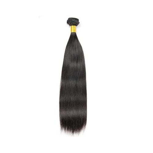 Mèche de cheveux humains lisses 45 cm noir naturel pour extension de tissage
