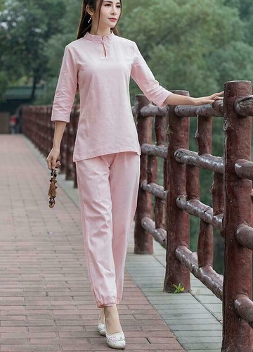 Mujeres Artes Marciales Chinas Kung Fu Traje Wushu Tai Chi Yoga Conjunto Uniforme Pantalón y torso - Imagen 14 de 16