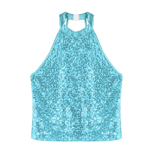 Kids Girls Tank Tops Dance Crop Top Sleeveless Shirt Cheerleading Costume Jazz - Picture 45 of 53