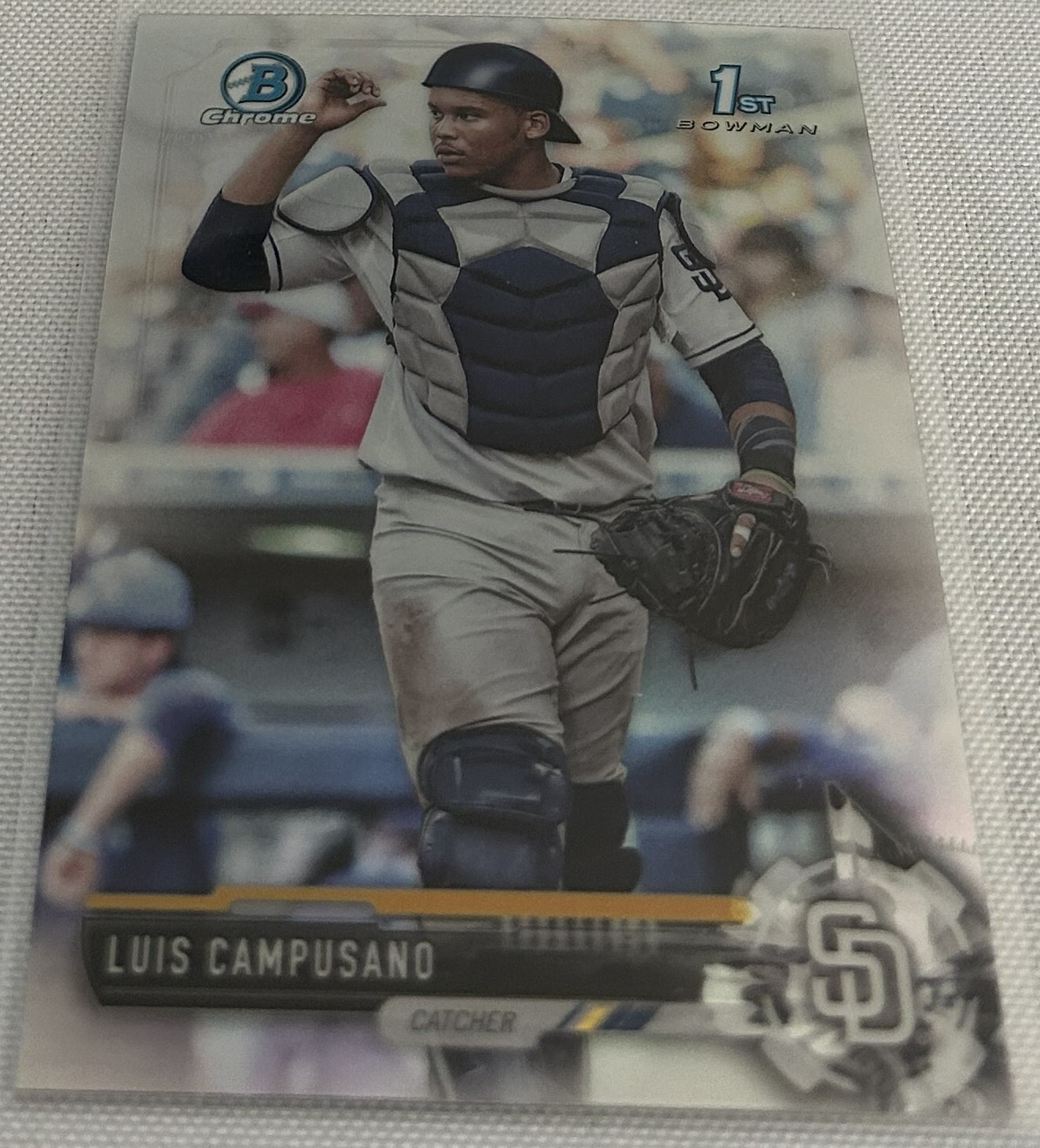 2017 Bowman Chrome Draft Baseball Luis Campusano San Diego Padres Refractor