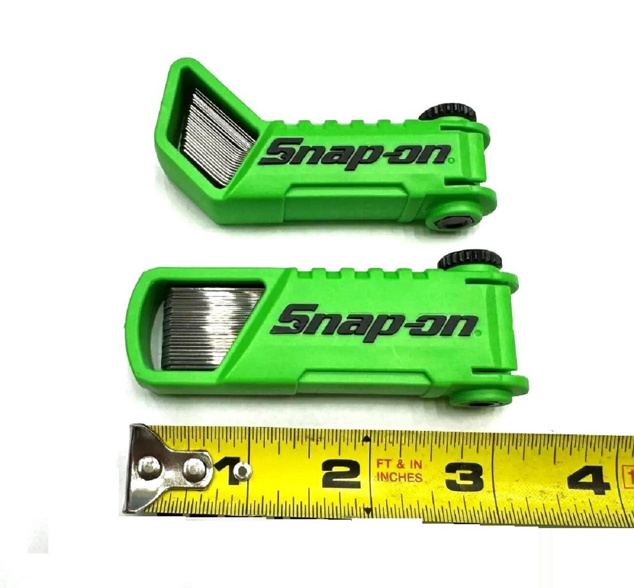 *NEW* 2 Snap-on Feeler Gauge Blade Sets GREEN Offset 45° & Straight SAE & METRIC