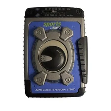 GPX AM/FM Cassette Player Personal Stereo with Bass Boost Blue Walkman Tested