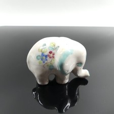 Vintage Craquele Keramik Elefant mit Blumenbemalung