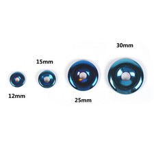 Metallic blue coated hematite donut pendant bead 15mm 20mm 30mm 40mm 50mm