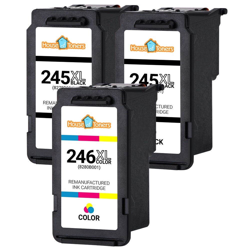 2PK PG245XL Black &1PK CL246XL Color Ink Cartridge For Canon - Foto 3