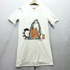 Vintage 90s Kliban Nordstrom Cat F/B Print Cotton Oversize Shirt Petite Sz S-M