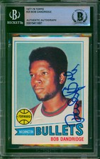BOB DANDRIDGE Signed 1977-78 Topps #25 Washington Bullets Slabbed Auto HOF BAS