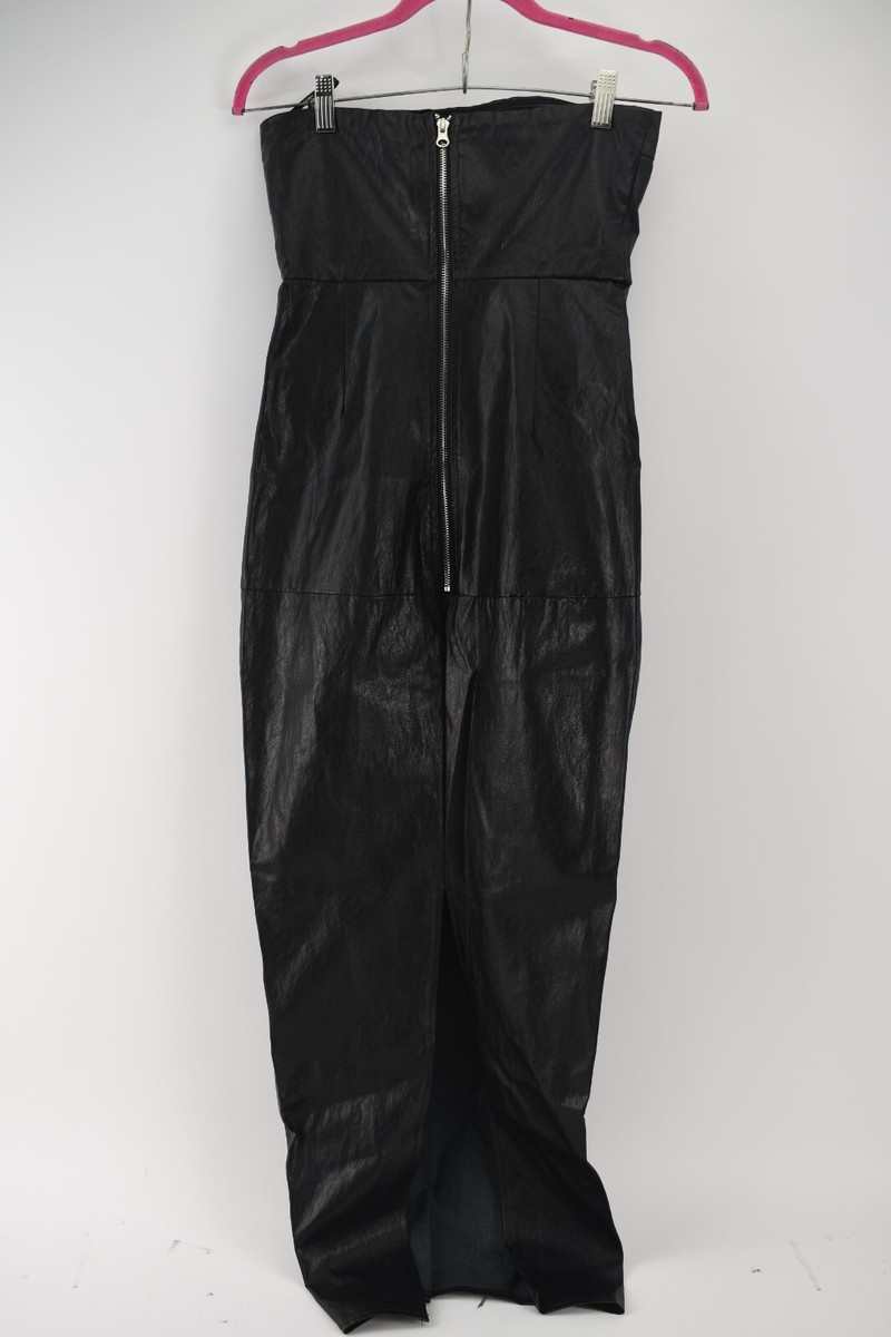 Forever 21 Womens Black Faux Leather Maxi Dress Size S | eBay