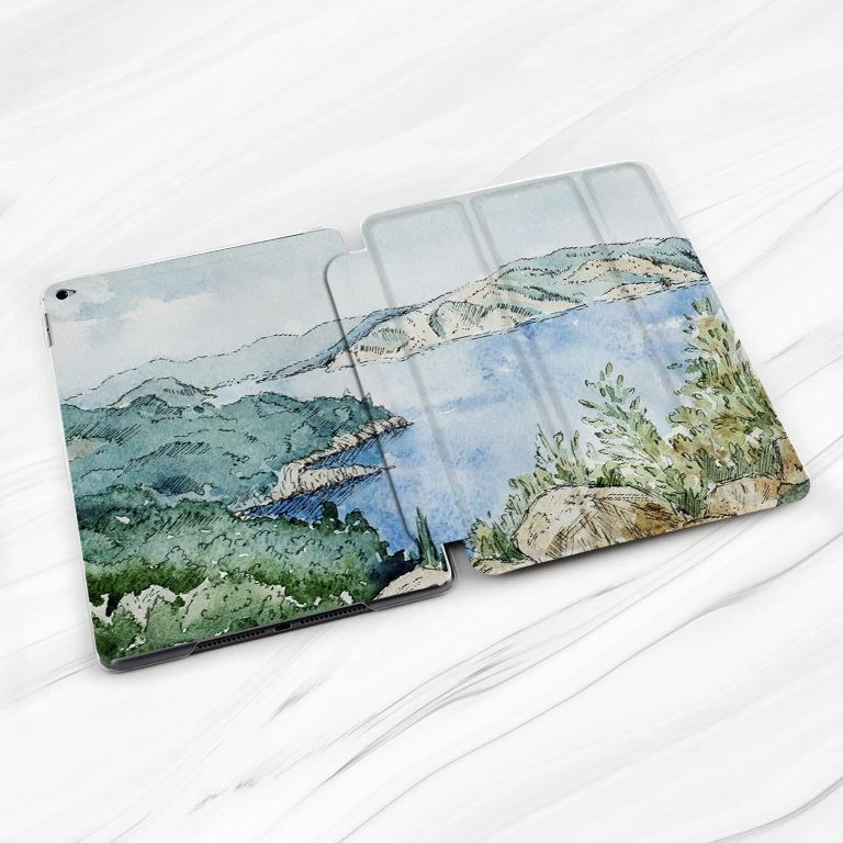 Mountains Lansdcape Painting Case For iPad 10.2 Air 3 4 5 Pro 9.7 11 12.9 Mini - Image 2 of 4