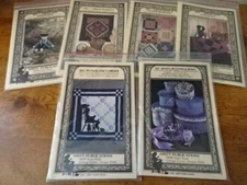 Lot 6 Amity Pub Craft Patterns-Amish:boy,basket,doll,bar,boxes&puss wallhanging