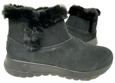 Skechers Women's On-The-Go Joy Bundle Up Fuzzy Ankle Boots Black Size:6.5 196D