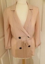 URBAN OUTFITTERS Pink Soft Blazer XS Viscose Belt Blouse Shirt Jacket Shacket UO