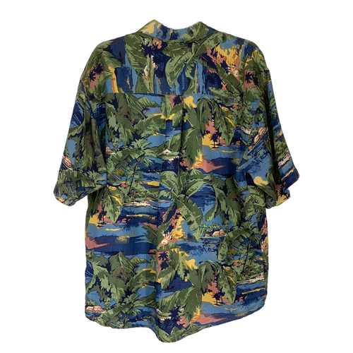 Vintage Hilo Hattie Men's Sz M Hawaiian Shirt Short Sleeve 100% Silk Made in USA - Picture 6 of 6