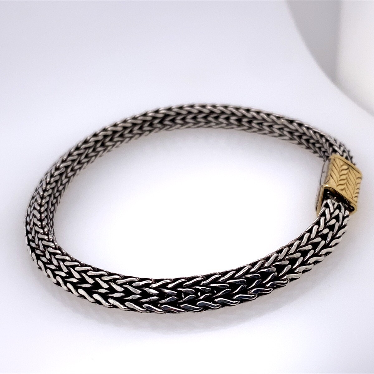 John Hardy Sterling Silver 18K YG Pyramidal Classic Bracelet John Hardy Sterling Silver 18K YG Pyramidal Classic Bracelet