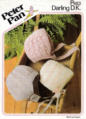 Peter Pan P483 Original Baby Strickanleitung Babyhelm & Hauben DK