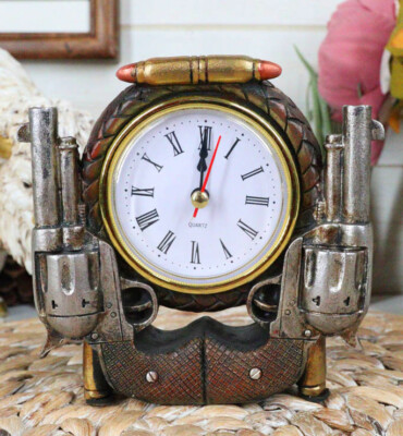 Rustic Western Cowboy Pistol Revolver Guns And Bullets Analog