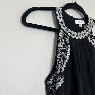 THML Stitch Fix Dress Women's XS Black Vittoria Embroidered A-Line Mini  Halter | eBay
