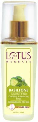 Lotus Herbals Basiltone Cucumber Basil Clarifying And Balancing Toner, 100ml-