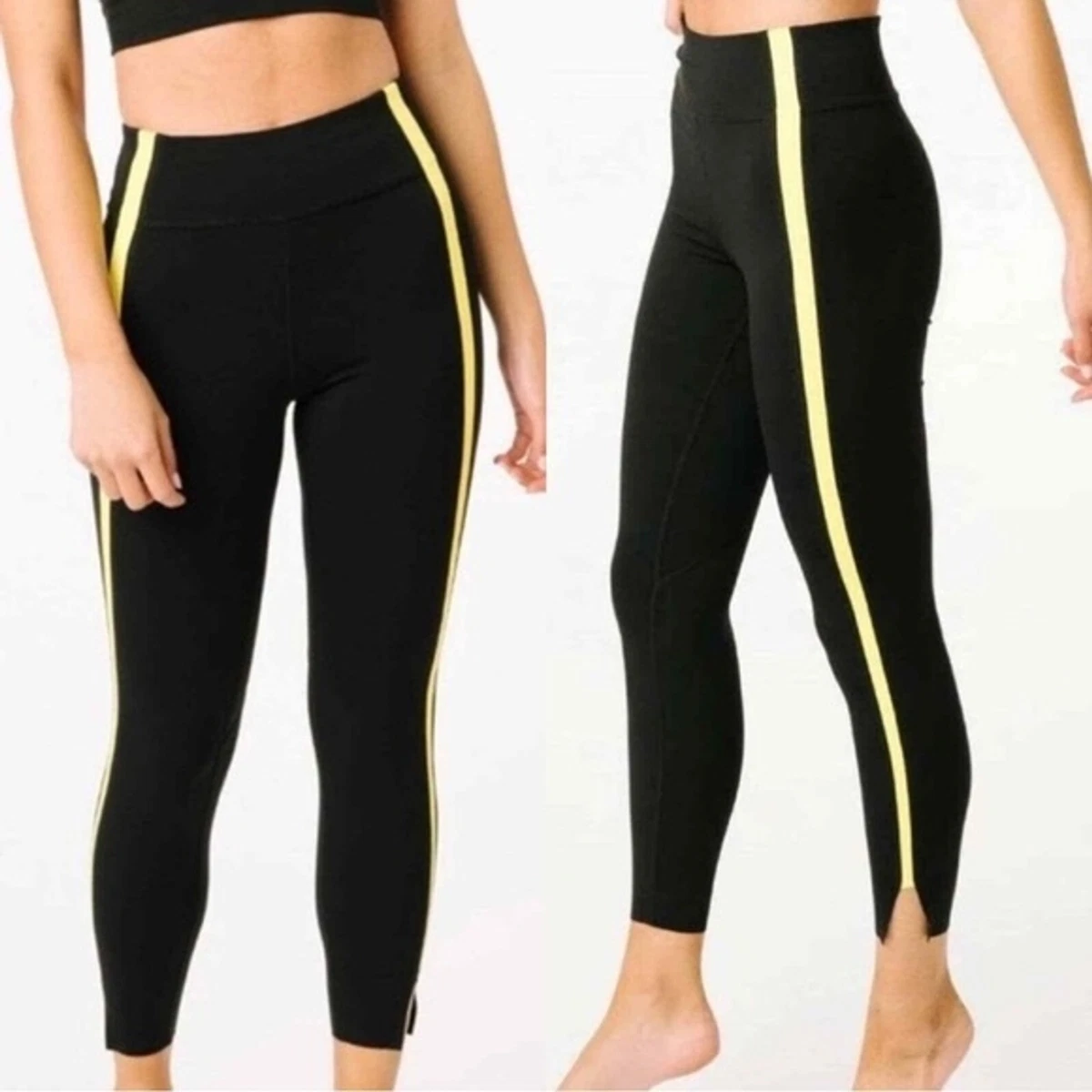 Black leggings cheap yellow stripe