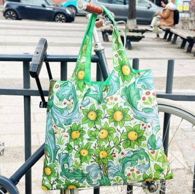   New LOQI Folding Bag ORCHARD DEARLE William Morris Floral Green Flower Tote