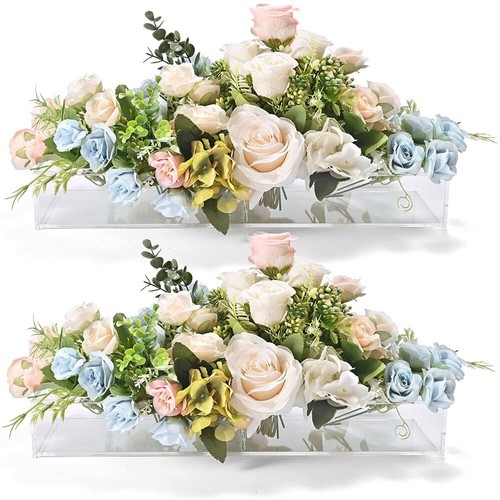 Esstisch Dekor Blumen-Herzstück Klar Runde Vasen Neu Acryl Blumenvase - Bild 9 von 14
