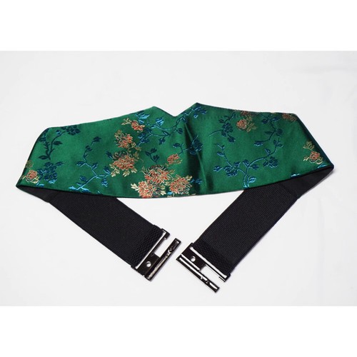 Lady Satin Faux Silk Belt Corset Waistband Obi Retro Ethnic Elastic Waist Buckle - Picture 2 of 8