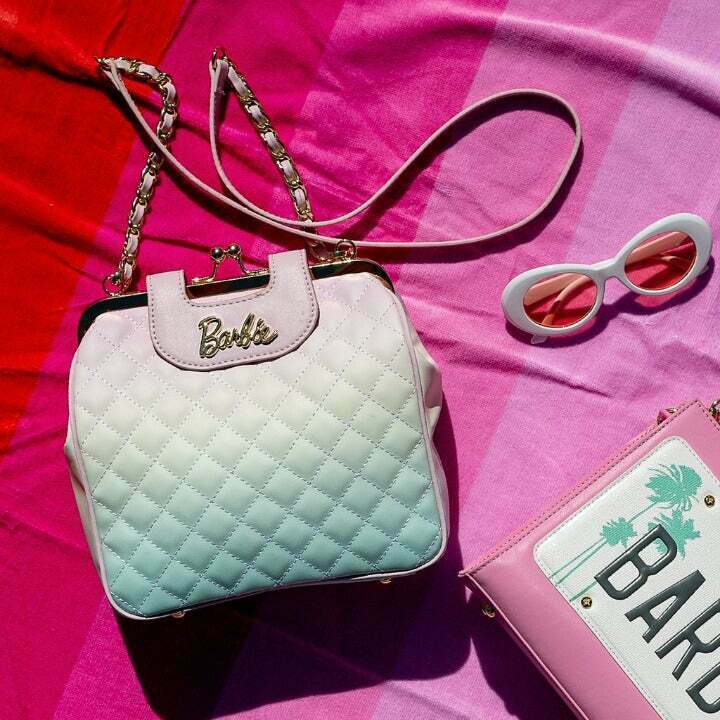 Barbie loungefly Quilted Pink ombré handbag. Some minor flaws. No tag. Never use Loungefly Pastel Ombre Quilted Official Barbie Crossbody  main image 2
