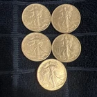 LOT OF 5 - 90% Silver Walking Liberty Half Dollars Circulated (Five Coins)
