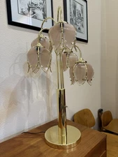 Vintage Art Deco Hollywood Regency Pink Tulip Waterfall Table Lamp Anthony Cali