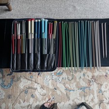 Lot of 30 Pairs Vintage Knitting Needles Susan Bates Boye w/Case