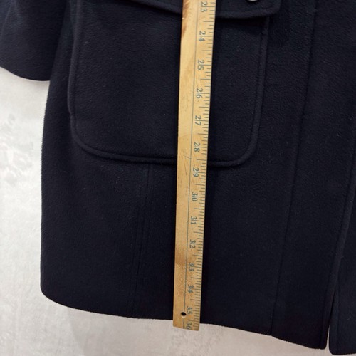 LL Bean Pea Coat Women's L Lambs Wool Hooded Zip Quilted Lining Thinsulate Navy - Picture 15 of 21
