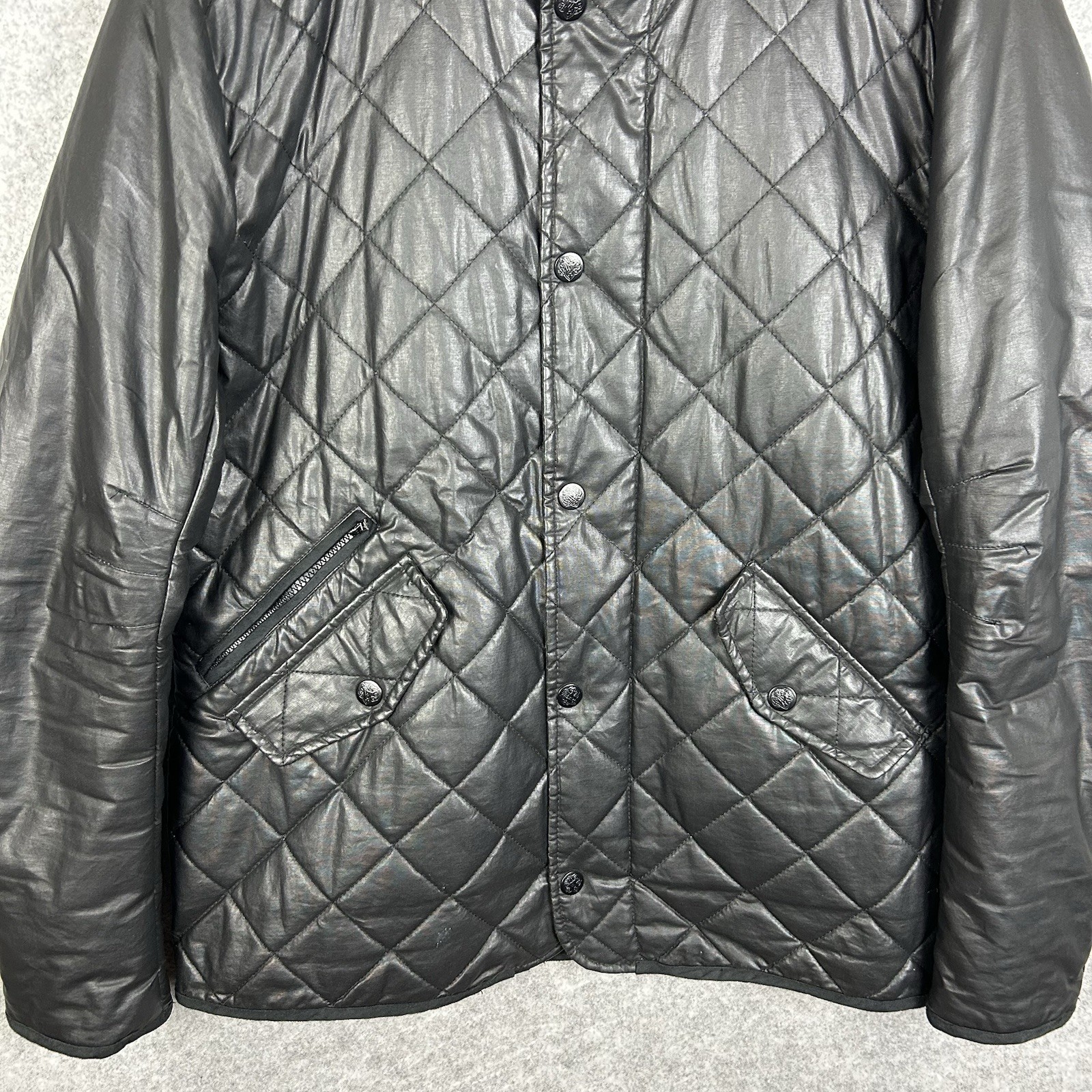 FILA Giacca trapuntata William Hunt Savile Row uomo grande L nera imbottita impermeabile foderata