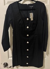 J.CREW Long-Sleeve Button-Front Mini Dress