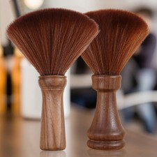 Compact Wooden Barber Brush For Fine Hair Cleanup At Home Salon Neck Duster