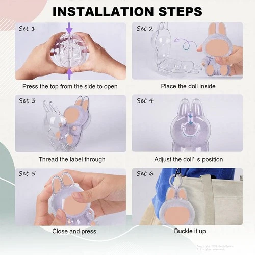 Funda/Funda Protectora Transparente de Peluche para La Bobo The Monsters - Muñeca No Incluida - Imagen 11 de 21