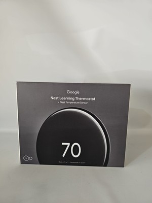 Nest Learning Thermostat 4th Gen w/ Temperature Sensor Polished Obsidian - NEW
