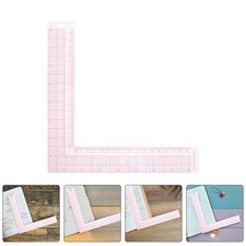 3 Pcs Clear Plastic Sewing Ruler Set L Shaped Tailor Tool For Fashion Design