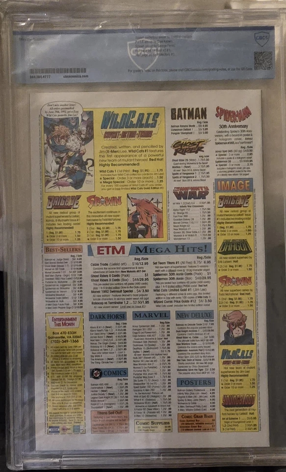 Spawn No1 CBCS 9.8 Тодд Макфарлейн 1-ое появление (Эл Симмонс) изображение 5/1992 - Изображение 2 из 2